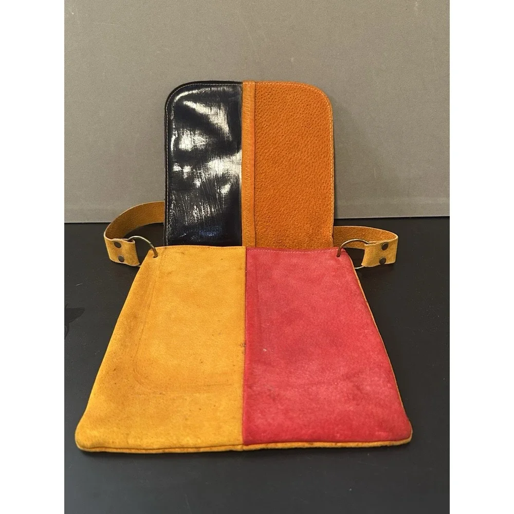 Vintage Multi Color Suede Shoulder Bag‎
